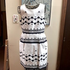 J. Crew dress, size 12 navy/white